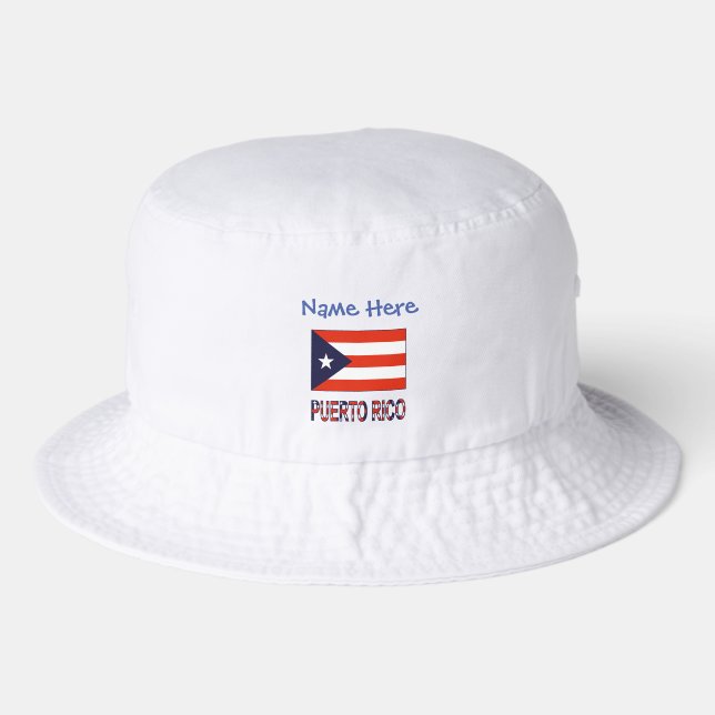 Personalized Puerto Rico Flag Bucket Hat (Front)