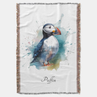 Personalized Puffin Beach House Welcome Throw Blanket