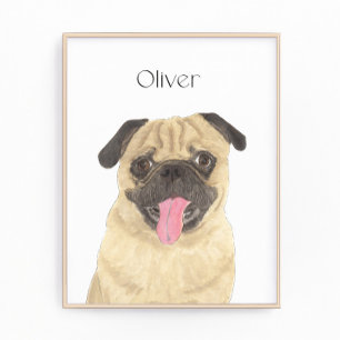 Personalized Pug Art Photo Print