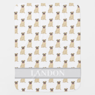 Personalized Pug Baby Blanket