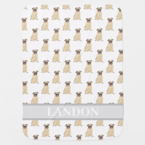 Personalized Pug Baby Blanket