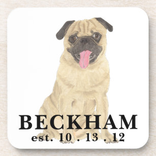 Personalized Pug Beverage Coaster