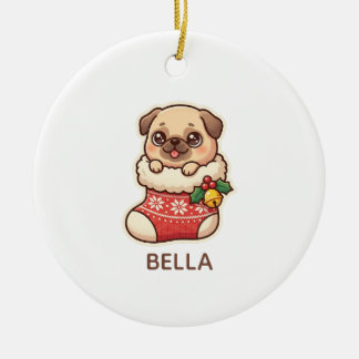 Personalized Pug Christmas Ornament
