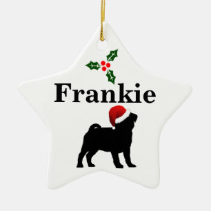 Personalized Pug Dog Christmas Ornament