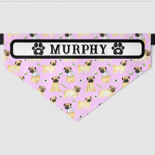 Personalized Pug Dog Pet Bandana Collar