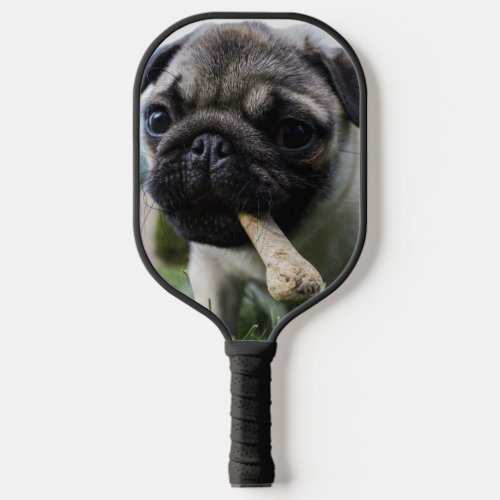 Personalized Pug Dog Photo and Name   Pickleball Paddle