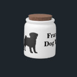 Personalized Pug Dog Treat Jar<br><div class="desc">Super cute dog treat jar for your pug - just right for keeping those snackies in! Personalize with your dog's name so no-one else steals them!</div>