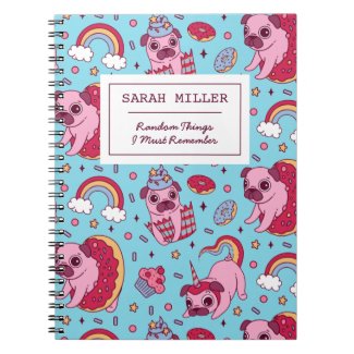 Personalized Pug Doodle Pattern Sweet Dessert