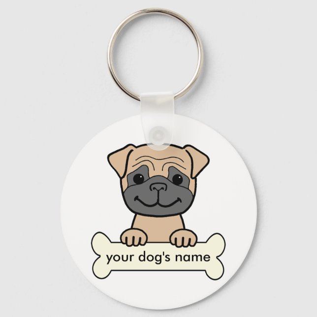 Personalized Pug Keychain (Front)