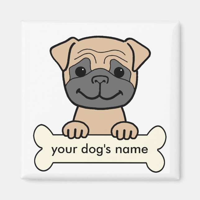 Personalized Pug Magnet (Front)