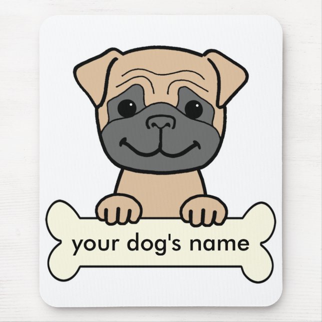 Personalized Pug Mouse Pad (Front)