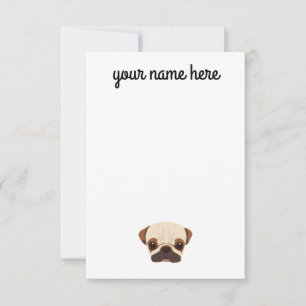 Personalized Pug Notecards