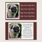 Personalized Pug Profile Cards (Front & Back)