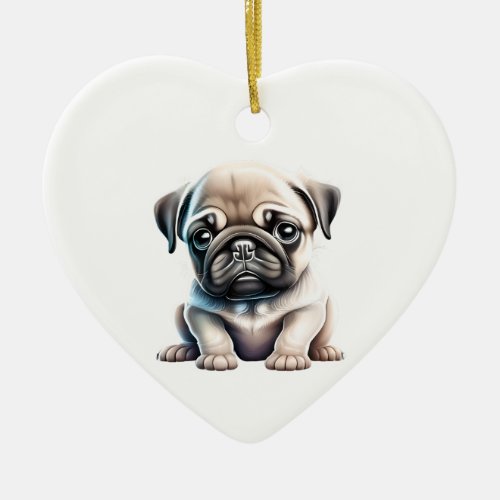 Personalized Pug Puppy Ceramic Ornament