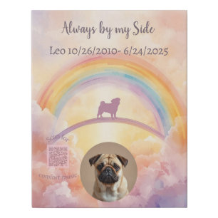 Personalized Pug Rainbow Bridge Canvas – Add Photo