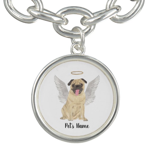 Personalized Pug Sympathy Memorial Bracelet (Design)