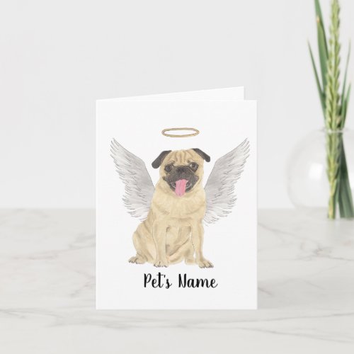 Personalized Pug Sympathy Memorial Card