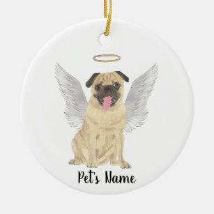 Personalized Pug Sympathy Memorial Ceramic Ornament