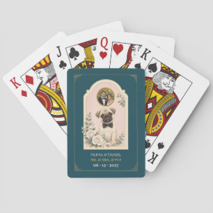 Personalized Pug Wedding Favor Photo Poker Cards