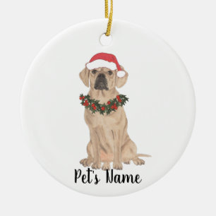 Personalized Puggle Ceramic Ornament