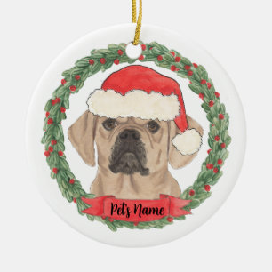 Personalized Puggle Ceramic Ornament