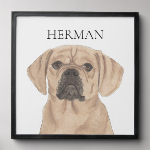 Personalized Puggle Pet Portrait Peel And Stick Photo Tile