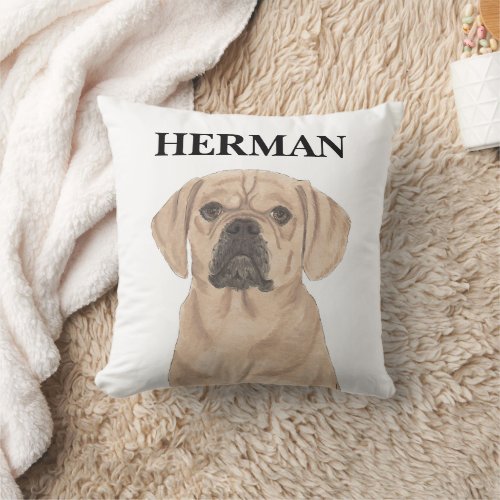 Personalized Puggle Reversible Throw Pillow