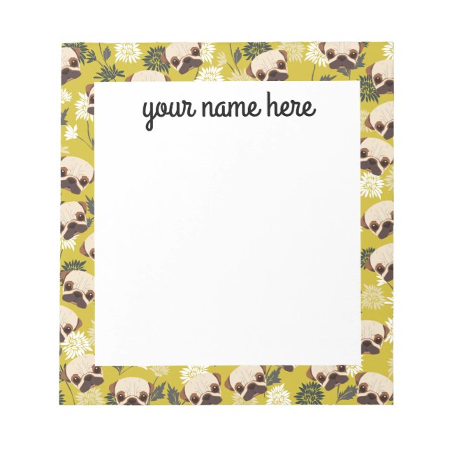 Personalized Pugs Notepad (Front)