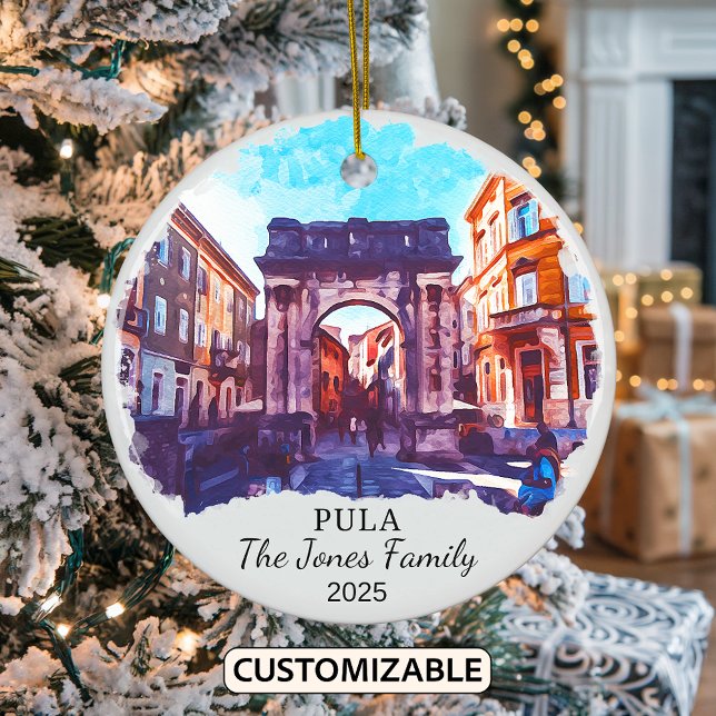 Personalized Pula Ornament, Croatia Ceramic Ornament (Creator Uploaded)