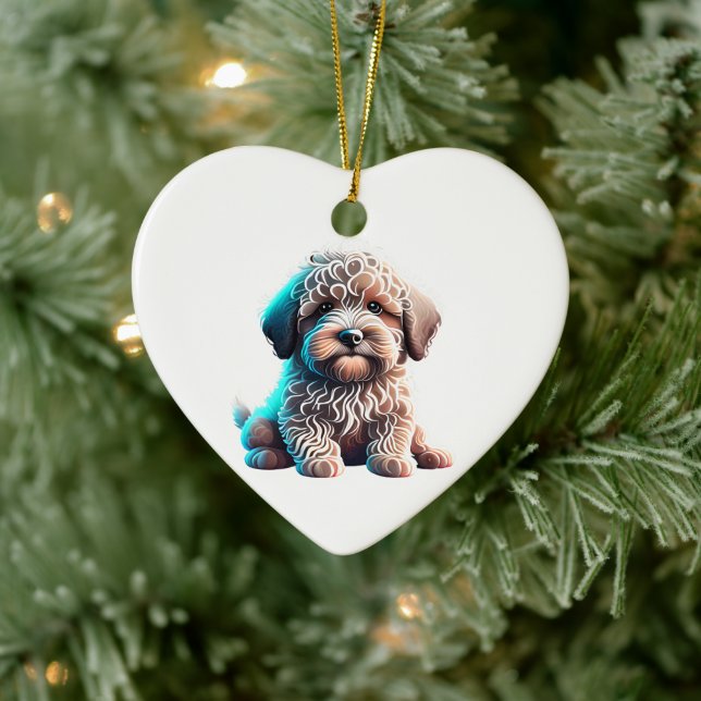 Personalized Puli Puppy Ceramic Ornament (Tree)