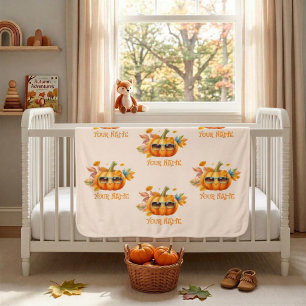 Personalized Pumpkin Baby Autumn Nursery Blanket
