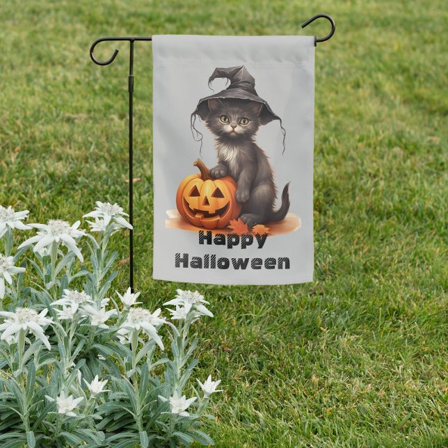 Personalized Pumpkin Cat Garden Flag (Personalized Pumpkin Cat Garden Flag)