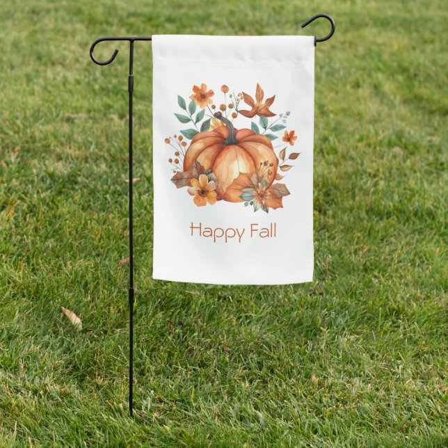 Personalized Pumpkin Fall Autumn Leaves Botanicals Garden Flag (In SItu)