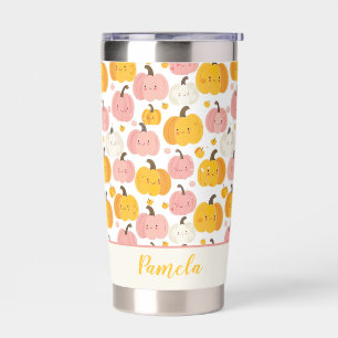 Personalized Pumpkin Fall Pattern Thermal Tumbler