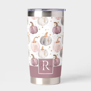 Personalized Pumpkin Fall Pattern Thermal Tumbler