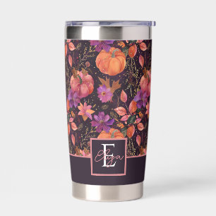 Personalized Pumpkin Fall Pattern Thermal Tumbler