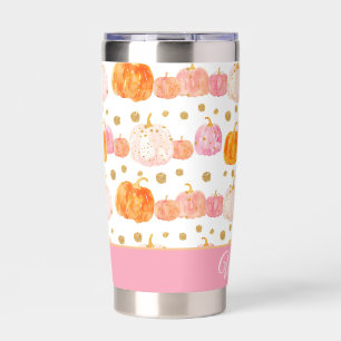 Personalized Pumpkin Fall Pattern Thermal Tumbler