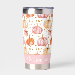 Personalized Pumpkin Fall Pattern Thermal Tumbler