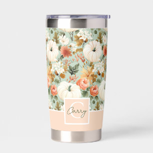 Personalized Pumpkin Fall Pattern Thermal Tumbler