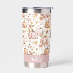 Personalized Pumpkin Fall Pattern Thermal Tumbler