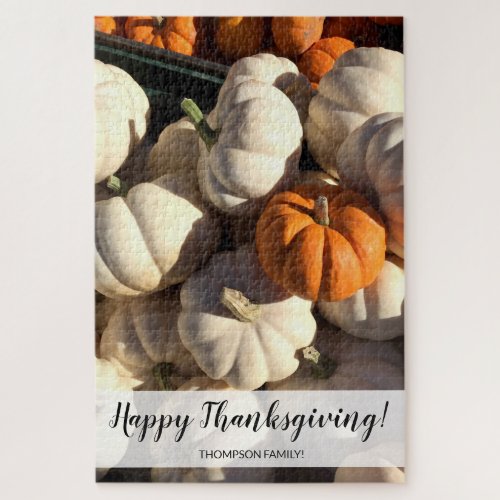 Personalized Pumpkin farm photography Thanksgiving Jigsaw Puzzle