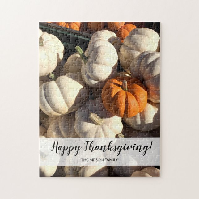 Personalized Pumpkin farm photography Thanksgiving Jigsaw Puzzle (Vertical)