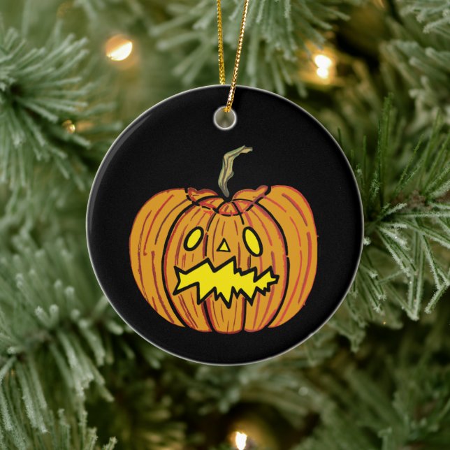 Personalized Pumpkin Halloween Hanging Ornament (Tree)