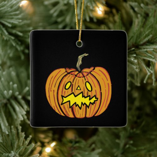 Personalized Pumpkin Halloween Hanging Ornament