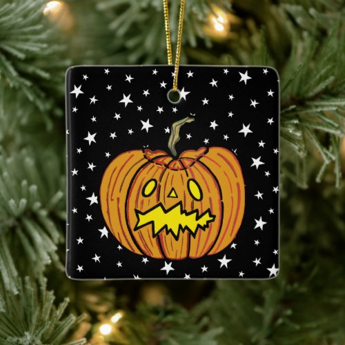 Personalized Pumpkin Halloween Hanging Ornament