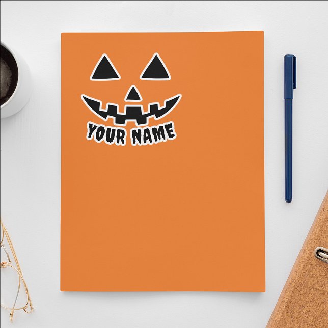 Personalized Pumpkin Halloween Name Black & White Sticker (Creator Uploaded)
