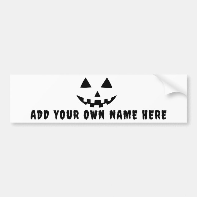 Personalized Pumpkin Halloween Your Name Bumper Sticker (Front)