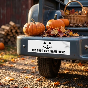 Personalized Pumpkin Halloween Your Name Bumper Sticker