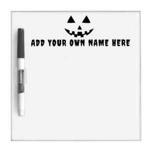 Personalized Pumpkin Halloween Your Name Dry Erase Board