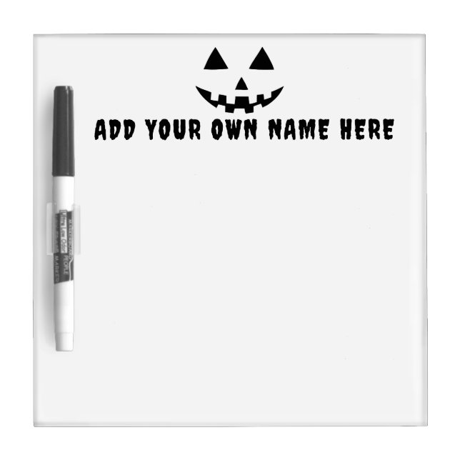 Personalized Pumpkin Halloween Your Name Dry Erase Board (Front)